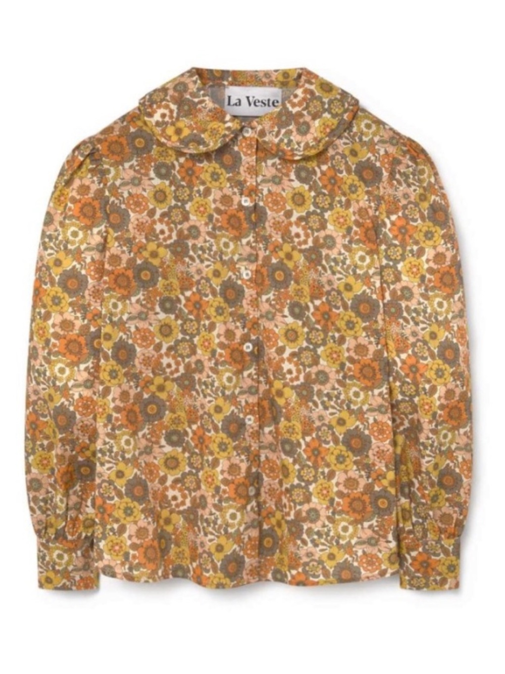 La Veste 100% cotton cottagecore floral school shirt Small